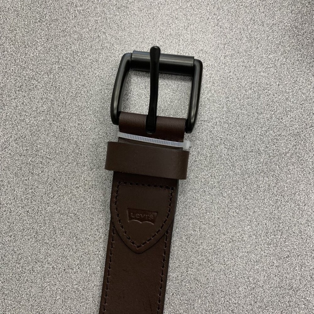 Levis Men's Size L 38-40 Brown Leather Belt With Black Buckle h1935 - Picture 3 of 4